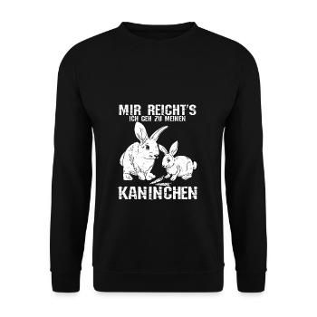 Mir reichts ich geh zu meinen Kaninchen Bauernhof - Unisex Pullover - Schwarz - Vorne - Alina (178cm) & Michal (187cm)