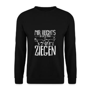 Mir reichts ich geh zu meinen Ziegen Bauernhof Ges - Unisex Pullover - Schwarz - Vorne - Alina (178cm) & Michal (187cm)