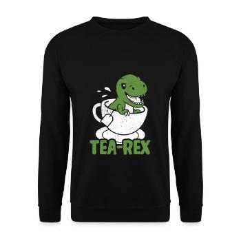 Tea-Rex Süßer T Rex Dinosaur Dino Tee Liebhaber - Unisex Pullover - Schwarz - Vorne - Alina (178cm) & Michal (187cm)