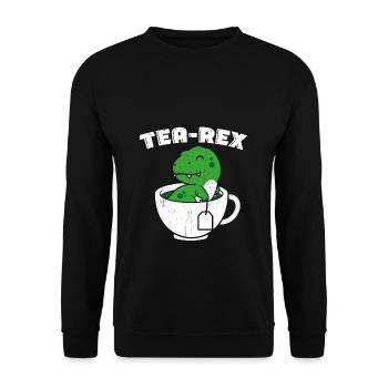 Tea-Rex Süßer T Rex Dinosaur Dino Tee Liebhaber - Unisex Pullover - Schwarz - Vorne - Alina (178cm) & Michal (187cm)