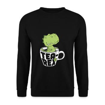 Tea-Rex Süßer T Rex Dinosaur Dino Tee Liebhaber - Unisex Pullover - Schwarz - Vorne - Alina (178cm) & Michal (187cm)
