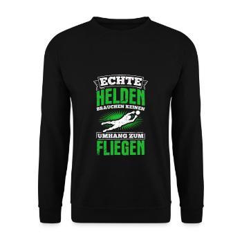 Torwart Shirt Fußball Handball Torhüter Torwart - Unisex Pullover - Schwarz - Vorne - Alina (178cm) & Michal (187cm)