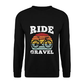 Ride - Gravel Bike Fahrrad Cyclocross Gravelbiker - Unisex Pullover - Schwarz - Vorne - Alina (178cm) & Michal (187cm)