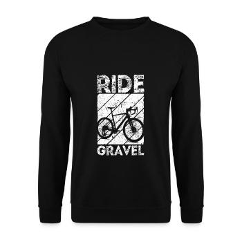 Ride - Gravel Bike Fahrrad Cyclocross Gravelbiker - Unisex Pullover - Schwarz - Vorne - Alina (178cm) & Michal (187cm)