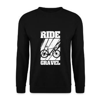 Ride - Gravel Bike Fahrrad Cyclocross Gravelbiker - Unisex Pullover - Schwarz - Vorne - Alina (178cm) & Michal (187cm)