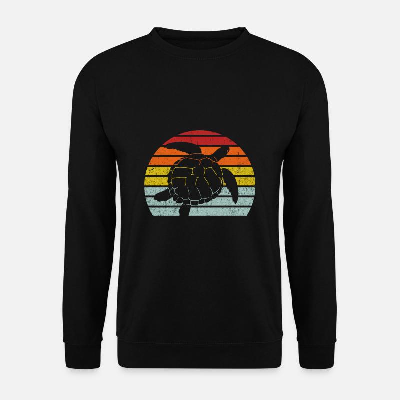 Vintage Schildkröte Turtle Retro Meerestiere Gesch - Unisex Pullover - Schwarz