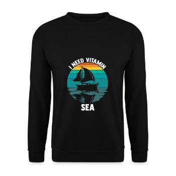 Kapitän Boot Segelschein Segeln Geschenk Segler Sp - Unisex Pullover - Schwarz - Vorne - Alina (178cm) & Michal (187cm)