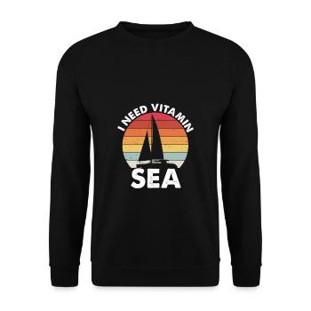Kapitän Boot Segelschein Segeln Geschenk Segler Sp - Unisex Pullover - Schwarz - Vorne - Alina (178cm) & Michal (187cm)