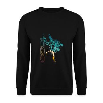 Vintage Judo Judoka - Unisex Pullover - Schwarz - Vorne - Alina (178cm) & Michal (187cm)