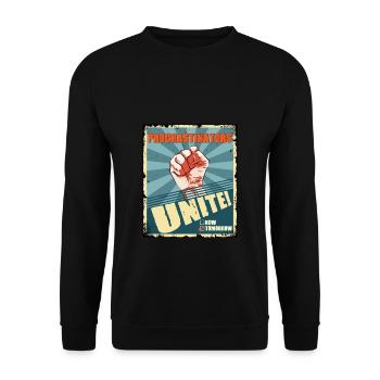Procrastinators Unite Tomorrow Prokrastination - Unisex Pullover - Schwarz - Vorne - Alina (178cm) & Michal (187cm)