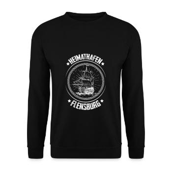 Heimathafen Flensburg Moin Flensburger Norddeutsch - Unisex Pullover - Schwarz - Vorne - Alina (178cm) & Michal (187cm)
