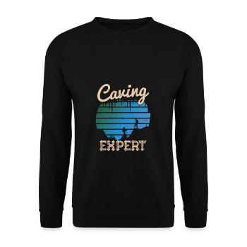 Caving Caving Speleologist Gift - Unisex Sweatshirt - black - Front - Alina (178cm) & Michal (187cm)