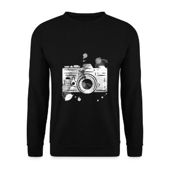 Kamera Fotograf Photographie Kreative Farblich - Unisex Pullover - Schwarz - Vorne - Alina (178cm) & Michal (187cm)