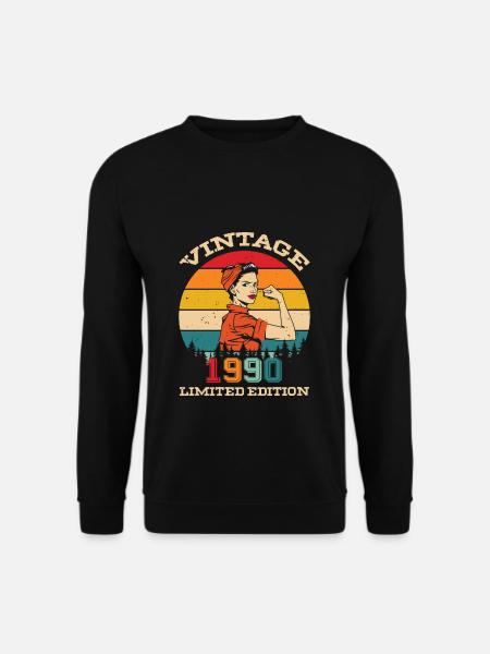 Vintage Édition Limitée 1990 Cadeau d’Anniversaire - Sweat-shirt Unisexe - noir