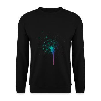 Pusteblume Löwenzahn Blume Geschenk Sommer Garten - Unisex Pullover - Schwarz - Vorne - Alina (178cm) & Michal (187cm)
