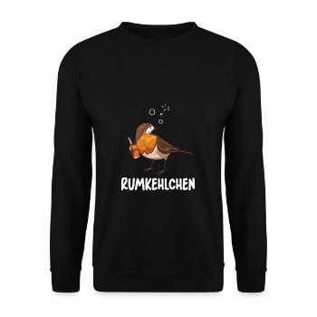 Rumkehlchen Rum Bier Alkohol Saufen Party Feiern - Unisex Pullover - Schwarz - Vorne - Alina (178cm) & Michal (187cm)