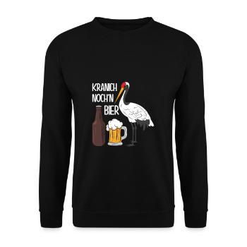 Kranich Noch'n Bier Alkohol Saufen Party Feiern - Unisex Pullover - Schwarz - Vorne - Alina (178cm) & Michal (187cm)