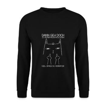 Dann geh doch zu deinen neuen Kollegen Jobwechsel - Unisex Pullover - Schwarz - Vorne - Alina (178cm) & Michal (187cm)