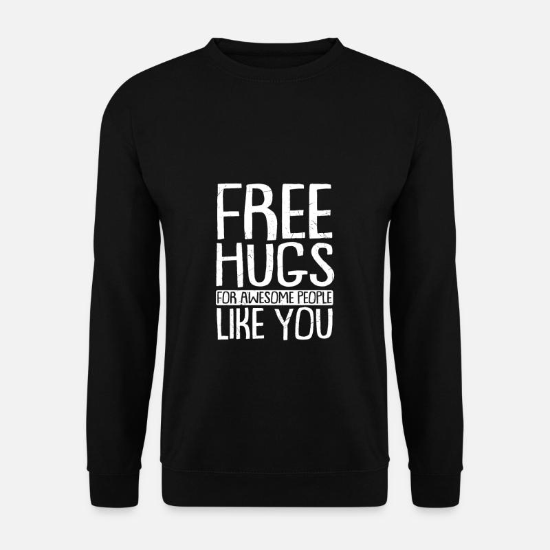 Free Hugs Spruch Umarmung Awesome Festival Geschen - Unisex Pullover - Schwarz