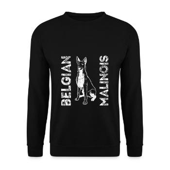 Belgian Malinois Hunde - Unisex Pullover - Schwarz - Vorne - Alina (178cm) & Michal (187cm)