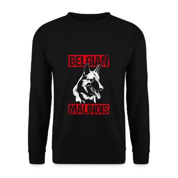 Belgian Malinois Hunde - Unisex Pullover - Schwarz - Vorne - Alina (178cm) & Michal (187cm)