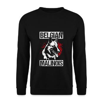 Belgian Malinois Hunde - Unisex Pullover - Schwarz - Vorne - Alina (178cm) & Michal (187cm)