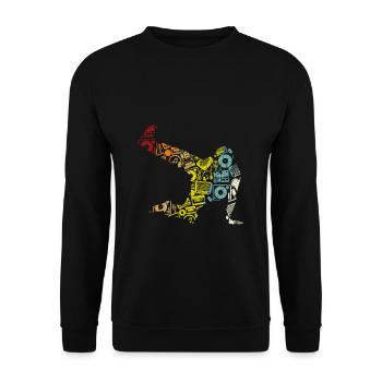 Breakdance Sillhouette Street Dance Breakdance Ges - Unisex Pullover - Schwarz - Vorne - Alina (178cm) & Michal (187cm)