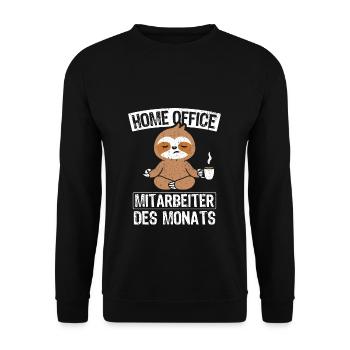 Home Office Mitarbeiter des Monats Faultier Homeof - Unisex Pullover - Schwarz - Vorne - Alina (178cm) & Michal (187cm)