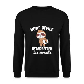 Home Office Mitarbeiter des Monats Faultier Homeof - Unisex Pullover - Schwarz - Vorne - Alina (178cm) & Michal (187cm)