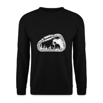 Klettern Boulder Berge Karabiner Klettern Bouldere - Unisex Pullover - Schwarz - Vorne - Alina (178cm) & Michal (187cm)