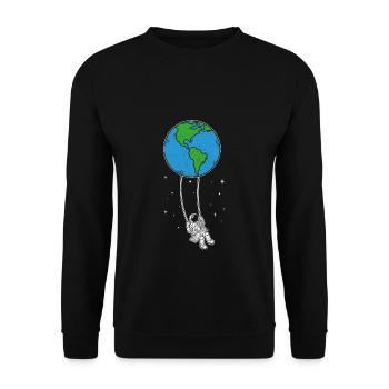 Astronaut Schaukel Erde Weltraum Kinder Astronaute - Unisex Pullover - Schwarz - Vorne - Alina (178cm) & Michal (187cm)