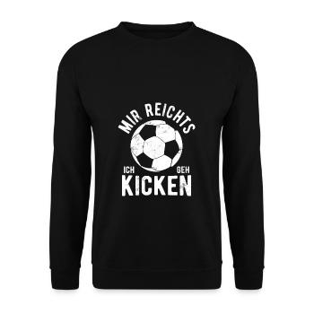 Mir reichts ich geh kicken Fußball Fußballer Gesch - Unisex Pullover - Schwarz - Vorne - Alina (178cm) & Michal (187cm)