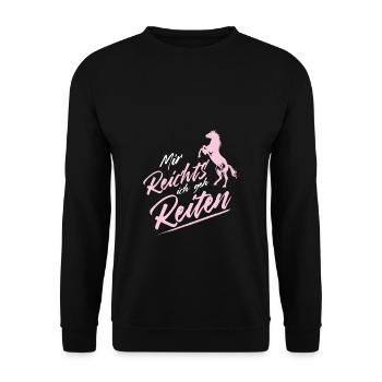 Reiten Reitsport Reiter Geschenk Pferde - Unisex Pullover - Schwarz - Vorne - Alina (178cm) & Michal (187cm)
