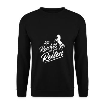 Reiten Reitsport Reiter Geschenk Pferde - Unisex Pullover - Schwarz - Vorne - Alina (178cm) & Michal (187cm)