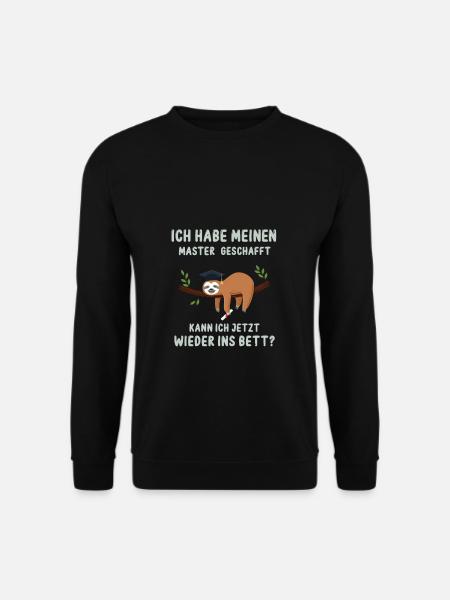 Master Geschafft Wieder Ins Bett Student Geschenk - Unisex Pullover - Schwarz