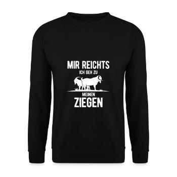 Ziegen streicheln Ziegen Bauernhof Geschenk - Unisex Pullover - Schwarz - Vorne - Alina (178cm) & Michal (187cm)