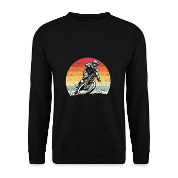 Mountainbike MTB Geschenk BMX Kleidung MTB Spruch - Unisex Pullover - Schwarz - Vorne - Alina (178cm) & Michal (187cm)