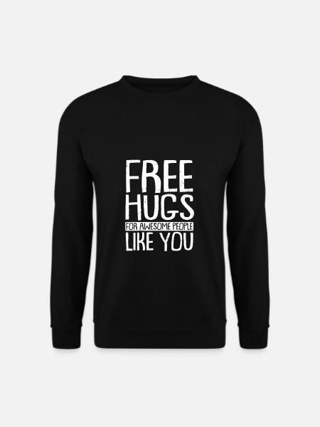 Free Hugs Spruch Umarmung Awesome Festival Geschen - Unisex Pullover - Schwarz
