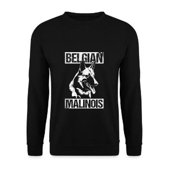 Belgian Malinois Hunde - Unisex Pullover - Schwarz - Vorne - Alina (178cm) & Michal (187cm)