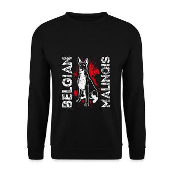 Belgian Malinois Hunde - Unisex Pullover - Schwarz - Vorne - Alina (178cm) & Michal (187cm)
