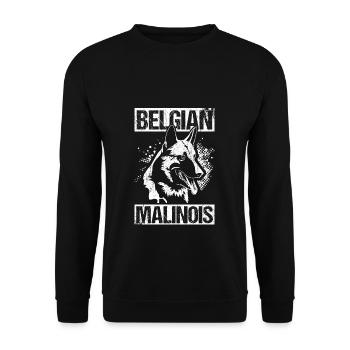 Belgian Malinois Hunde - Unisex Pullover - Schwarz - Vorne - Alina (178cm) & Michal (187cm)