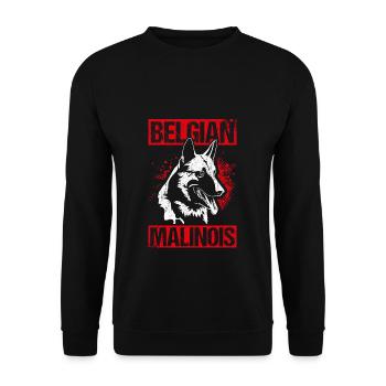 Belgian Malinois Hundefan Geschenk Hunde Hundespor - Unisex Pullover - Schwarz - Vorne - Alina (178cm) & Michal (187cm)