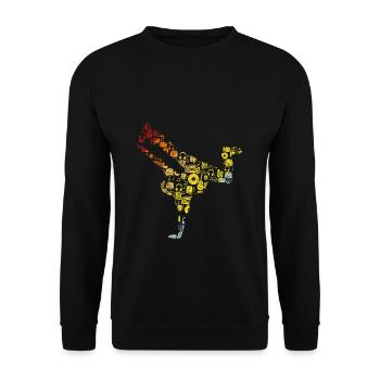 Breakdance Sillhouette Street Dance Breakdance Ges - Unisex Pullover - Schwarz - Vorne - Alina (178cm) & Michal (187cm)