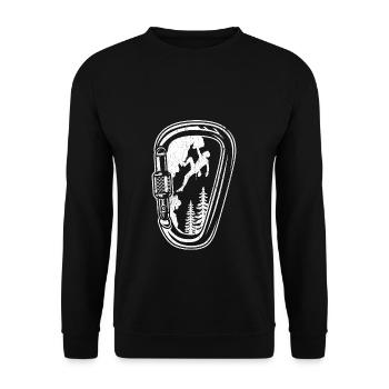 Klettern Boulder Berge Karabiner Klettern Bergstei - Unisex Pullover - Schwarz - Vorne - Alina (178cm) & Michal (187cm)