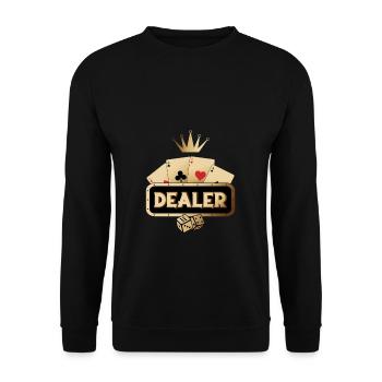 Poker Dealer Poker Player Jeu de cartes-cadeaux - Sweat-shirt Unisexe - noir - Devant - Alina (178cm) & Michal (187cm)