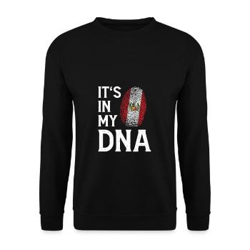 Peru Its In My DNA Peruaner Peruanisches Geschenk - Unisex Pullover - Schwarz - Vorne - Alina (178cm) & Michal (187cm)