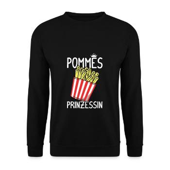 Pommes Prinzessin French Fries Fritten Ketchup Ges - Unisex Pullover - Schwarz - Vorne - Alina (178cm) & Michal (187cm)
