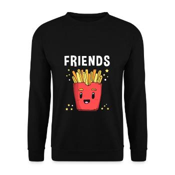 Pommes Frites Pommes Geschenk Pommes Fritten Spruc - Unisex Pullover - Schwarz - Vorne - Alina (178cm) & Michal (187cm)