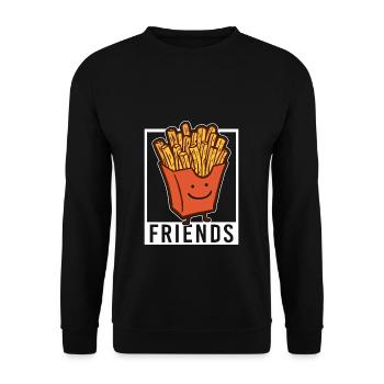 Pommes Frites Pommes Liebhaber Fast Food Pommes Ge - Unisex Pullover - Schwarz - Vorne - Alina (178cm) & Michal (187cm)