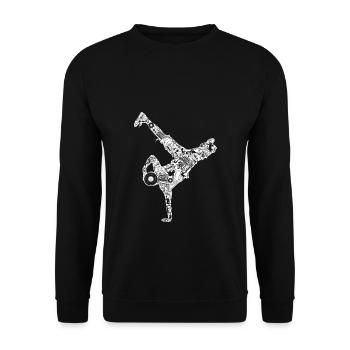 Breakdance Street Dance schnelle Bewegung Dance Ge - Unisex Pullover - Schwarz - Vorne - Alina (178cm) & Michal (187cm)